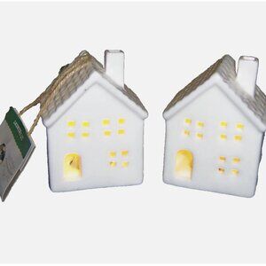 Target Wondershop Ceramic Light up House White Christmas Decor Ornaments NEW